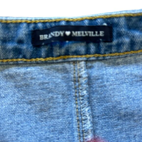 Brandy Melville Denim Mini Skirt Women Junior Medium Blue Jean Button Up Pockets - Picture 7 of 8